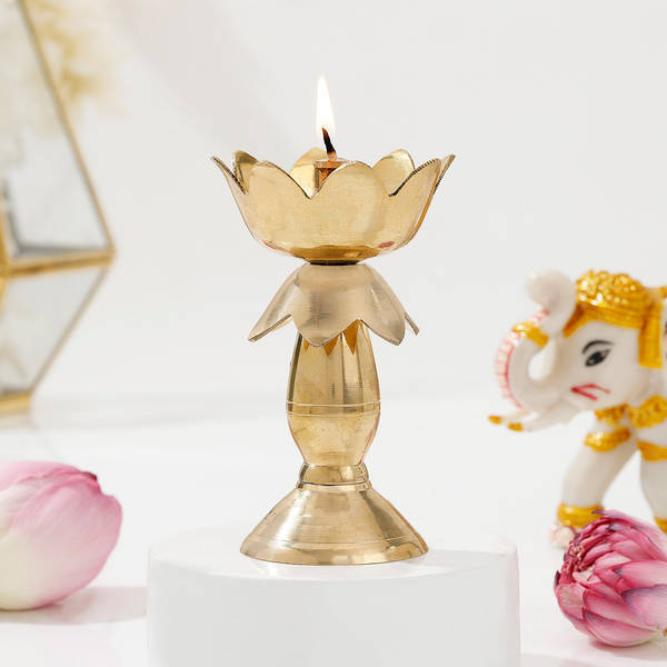 Radiant Brass Lotus Diya