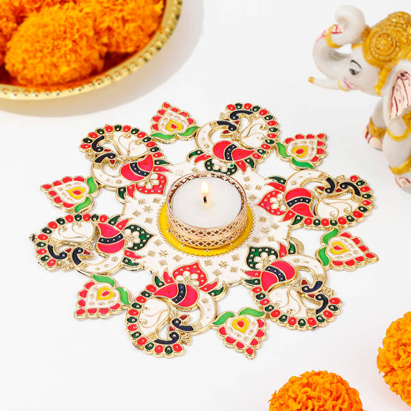 Radiant Floral Rangoli For Diwali
