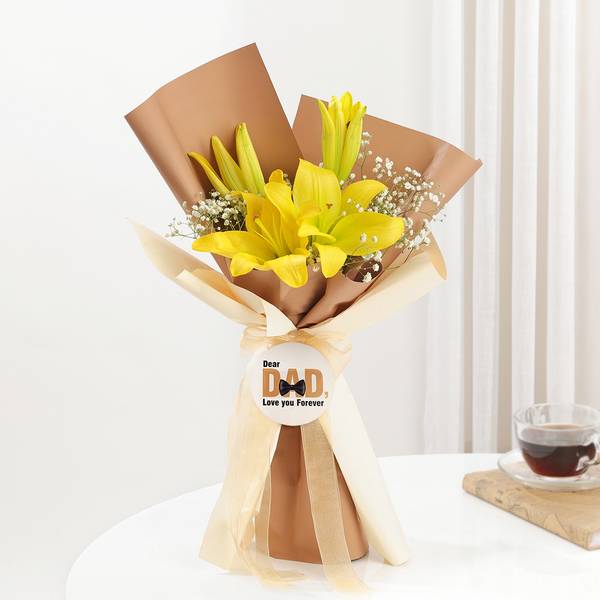 Radiant Lilies Dear Dad Bouquet