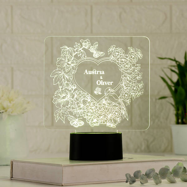 Radiant Love Personalized LED Lamp