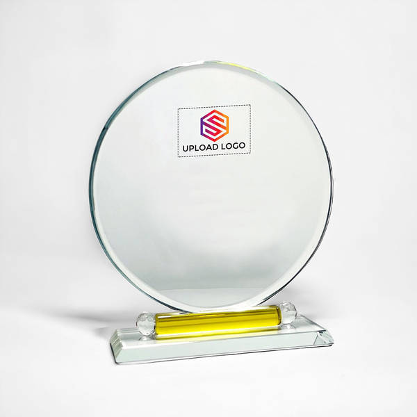 Radiant Round Crystal Trophy
