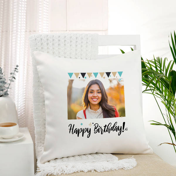 Radiant Wishes Personalized Birthday Cushion