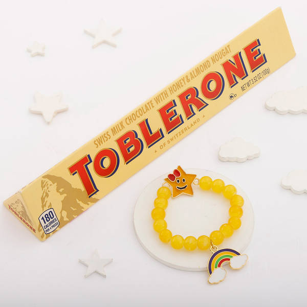 Rainbow Bracelet Rakhi With Toblerone
