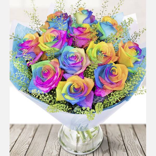 Rainbow Of Roses For Valentine's Day