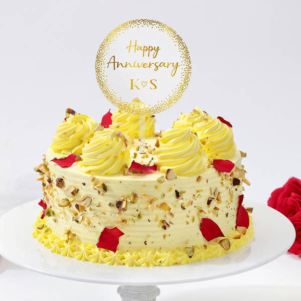 Rasmalai Bliss Personalized Anniversary Cake