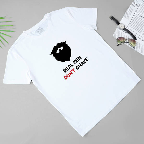 Real Men Don't Shave Men's T-Shirt  - white