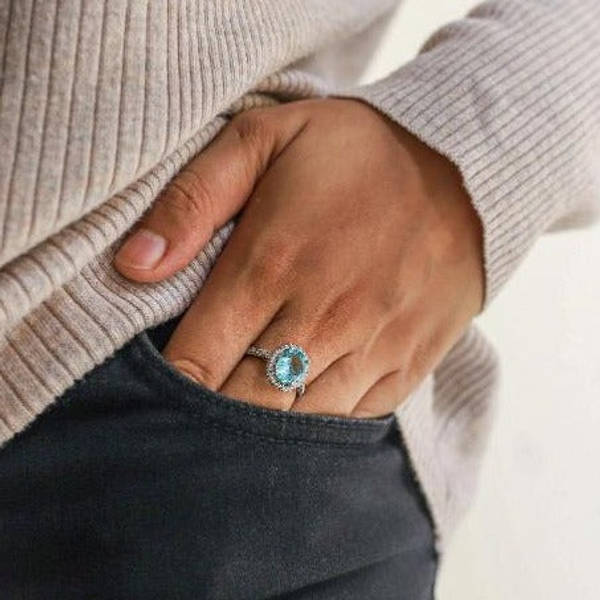 Ring - Blue Ocean Diamond - Single Piece