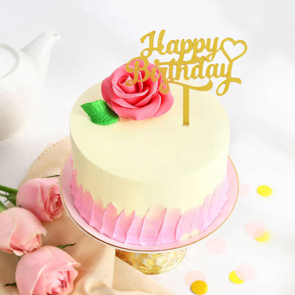 Rose Decor Mini Birthday Cake