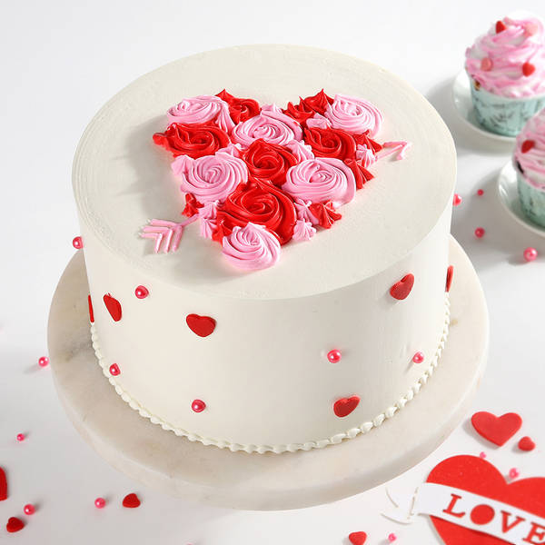 Rose Hearts Cake