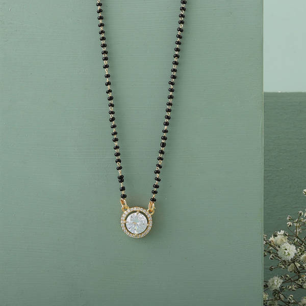 Round Solitaire Mangalsutra Necklace