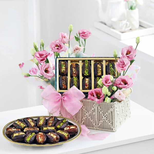 Rustic Macrame And Floral Hamper