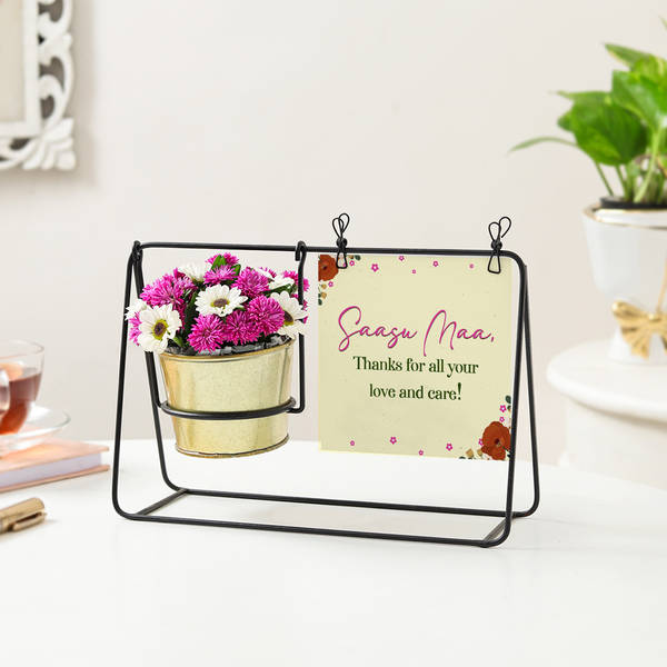 Saasu Maa's Personalized Swinging Metal Planter