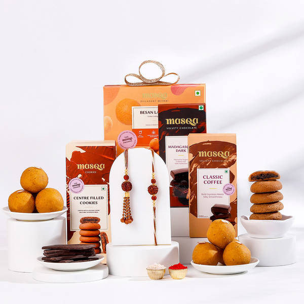 Sacred Bhaiya Bhabhi Rakhi And Sweets Hamper