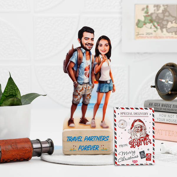 Secret Santa Personalized Travel Buddy Caricature