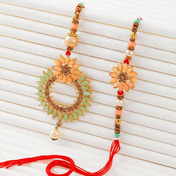 Semi-Precious Stones Bhai Bhabhi Rakhis