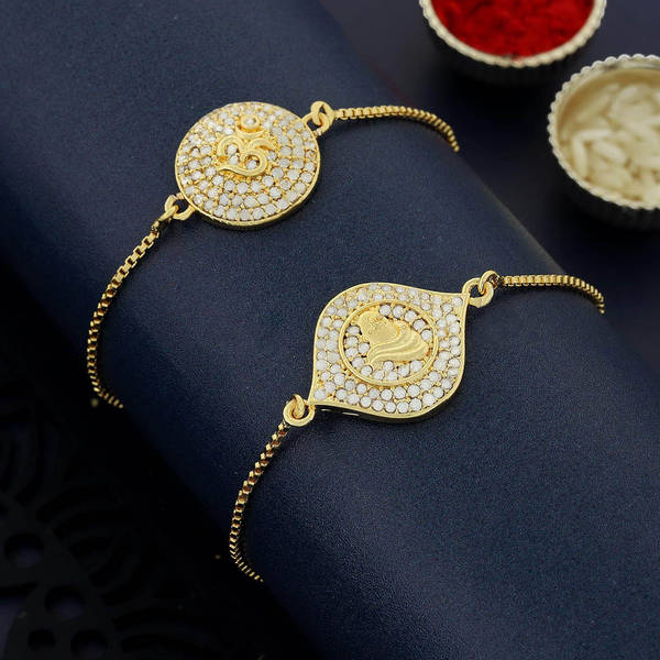 Set of 2 Traditional CZ Rakhis