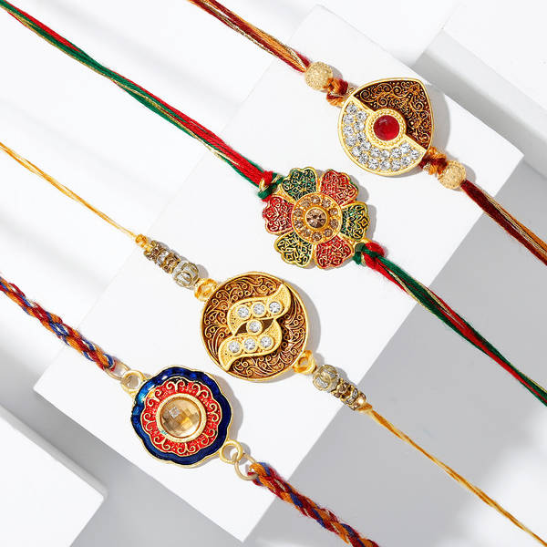 Set of 4 Indian Traditional Crafts Rakhi