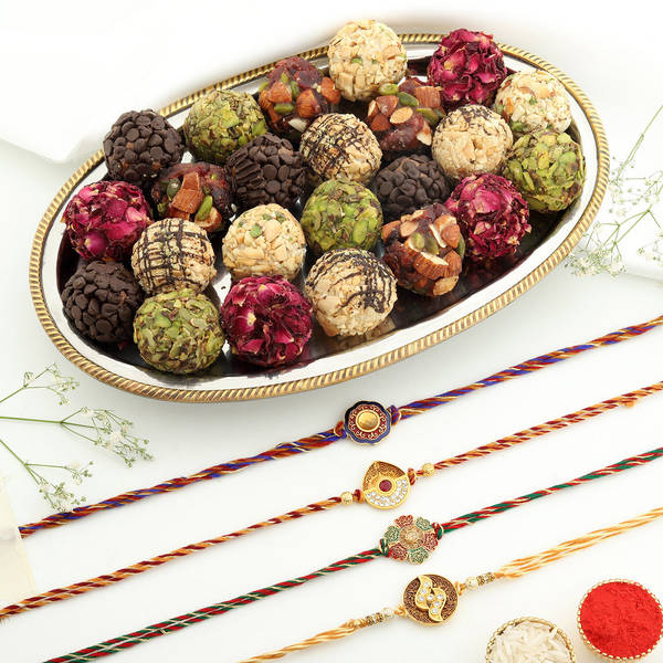 Set of 4 Traditional Craft Rakhi Hamper
