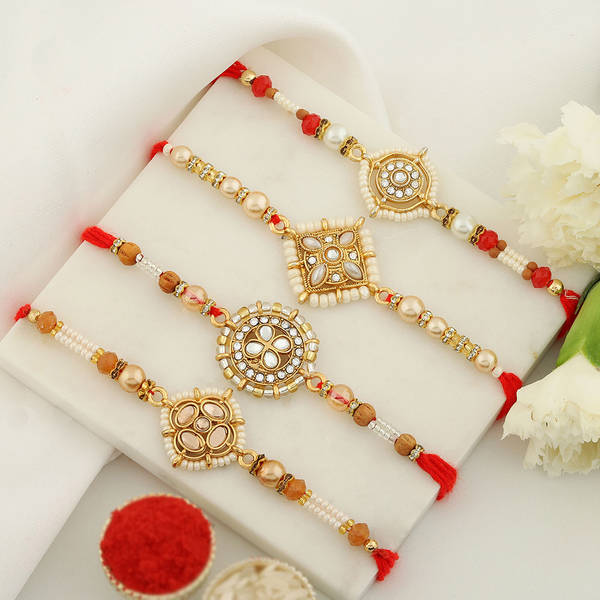 Set of 4 True to Tradition Pearl Rakhis