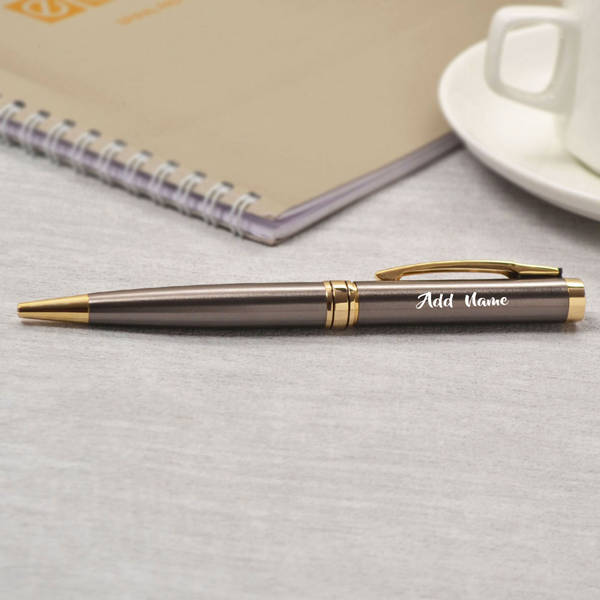 Silver Grey Personalized Ball Pen
