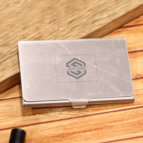 Silver Visiting Card Holder - Customized with Logo