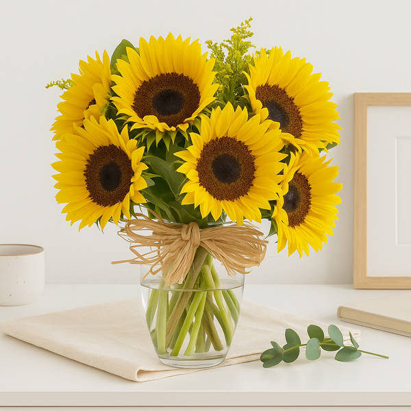 Six Yellow Sunflowers Bouquet