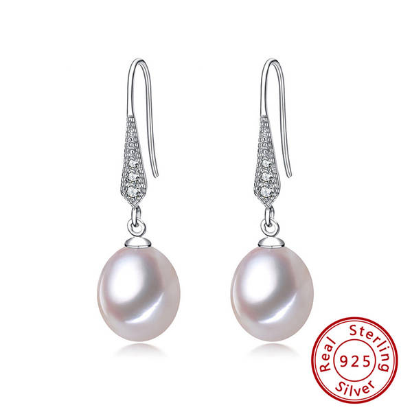 Sparkling CZ And Lustrous Pearl Earrings