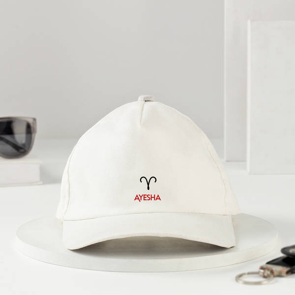 Stellar Sun Sign - Personalized White Cap - Aries