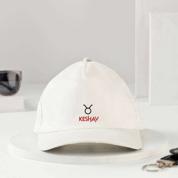 Stellar Sun Sign - Personalized White Cap - Taurus