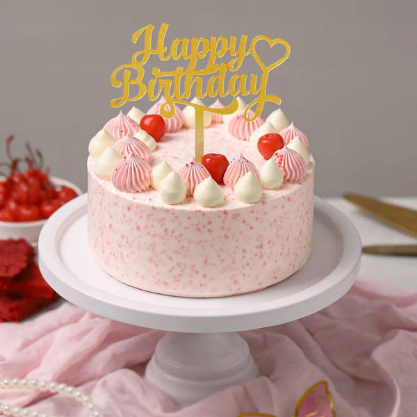 Strawberry Vanilla Birthday Cake