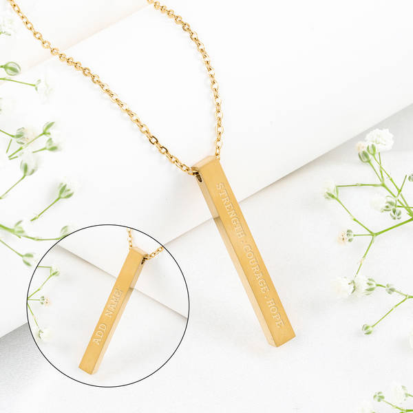 Strength Courage Hope - Personalized Pendant Chain