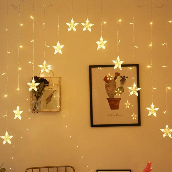 String Lights - Curtain - LED And Star - 3Mtr