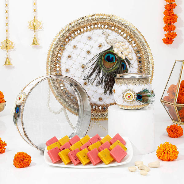 Stunning Stone Work Karwa Chauth Combo