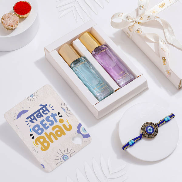 Stylish Evil Eye Rakhi Gift Combo