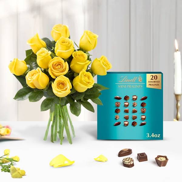 Sunshine Blooms And Pralines Delight Combo