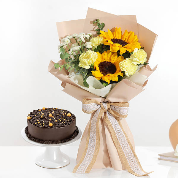 Sunshine Bouquet And Sweetness Combo