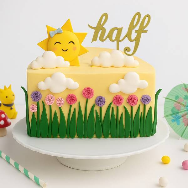 Sunshine Smiles Half-Birthday Cake (2Kg)