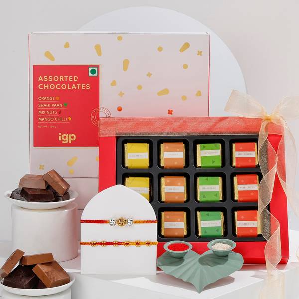 Swastik And Rudraksha Rakhis Hamper