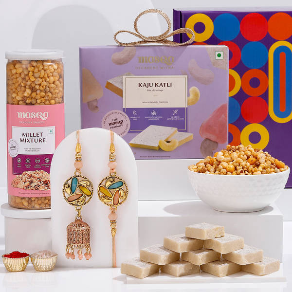 Sweet And Savory Bhaiya Bhabhi Rakhi Hamper