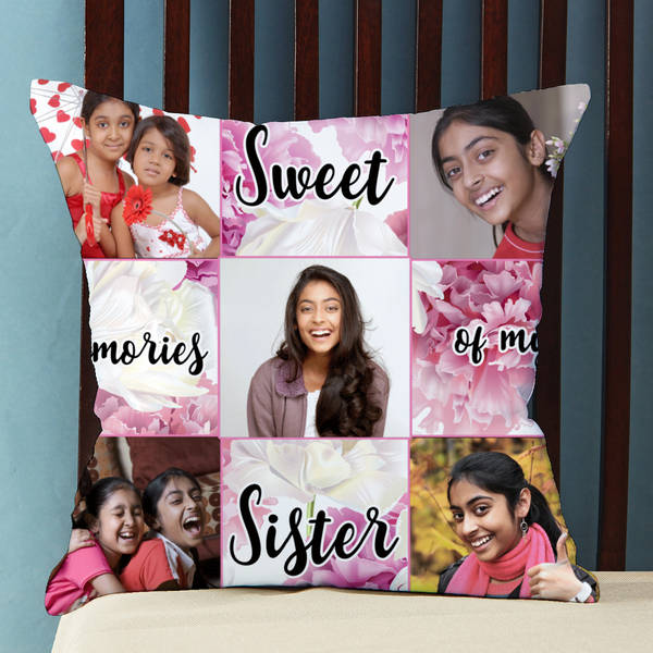 Sweet Memories Personalized Cushion for Sister
