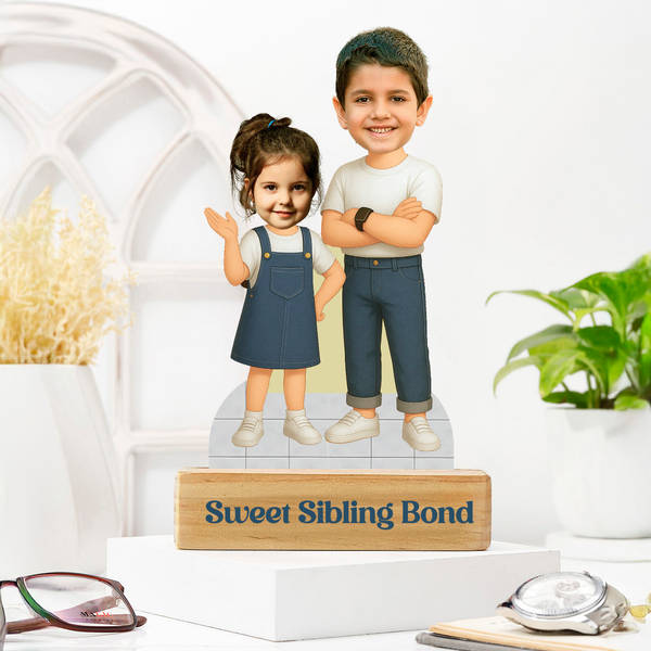 Sweet Siblings Personalized Caricature