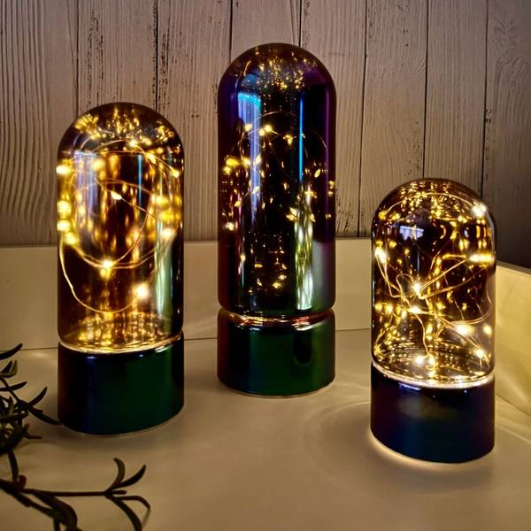 Table Lamp With Fairy Lights - Dome - Rainbow - Single Piece