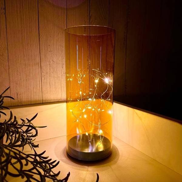 Table Lamp With Fairy Lights - Open - Amber Gold - Single Piece