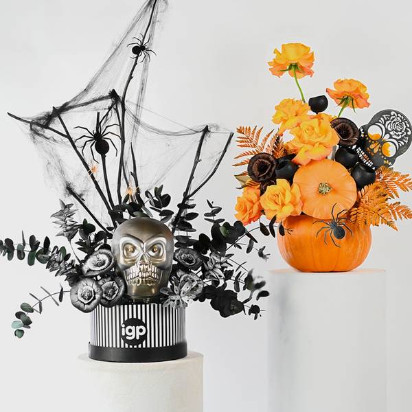 The Bewitching Duo Halloween Floral Arrangement