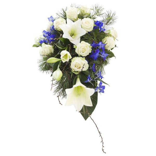 The sky is blue and white -funeral arrangement