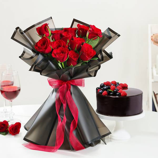 The Ultimate Indulgence 12 Red Rose Flower Box