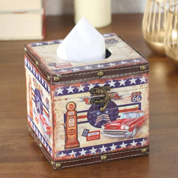 Tissue Box Holder - Wooden - Tall Star - Single Piece