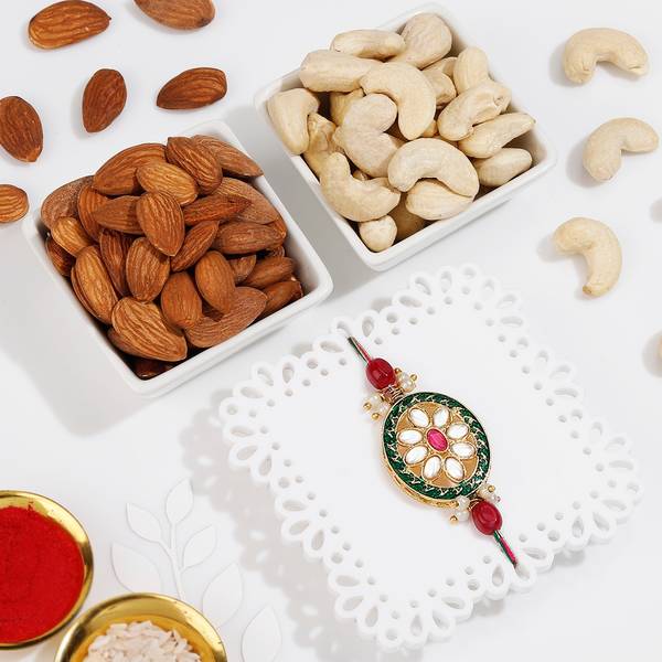 Traditional Kundan Rakhi Combo