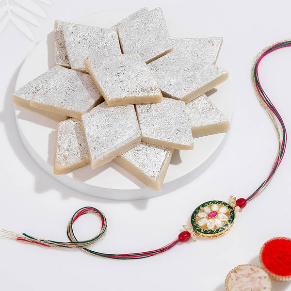 Traditional Kundan Rakhi Gift Combo