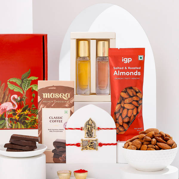 Traditional Lord Ram And Krishna Rakhi Hamper